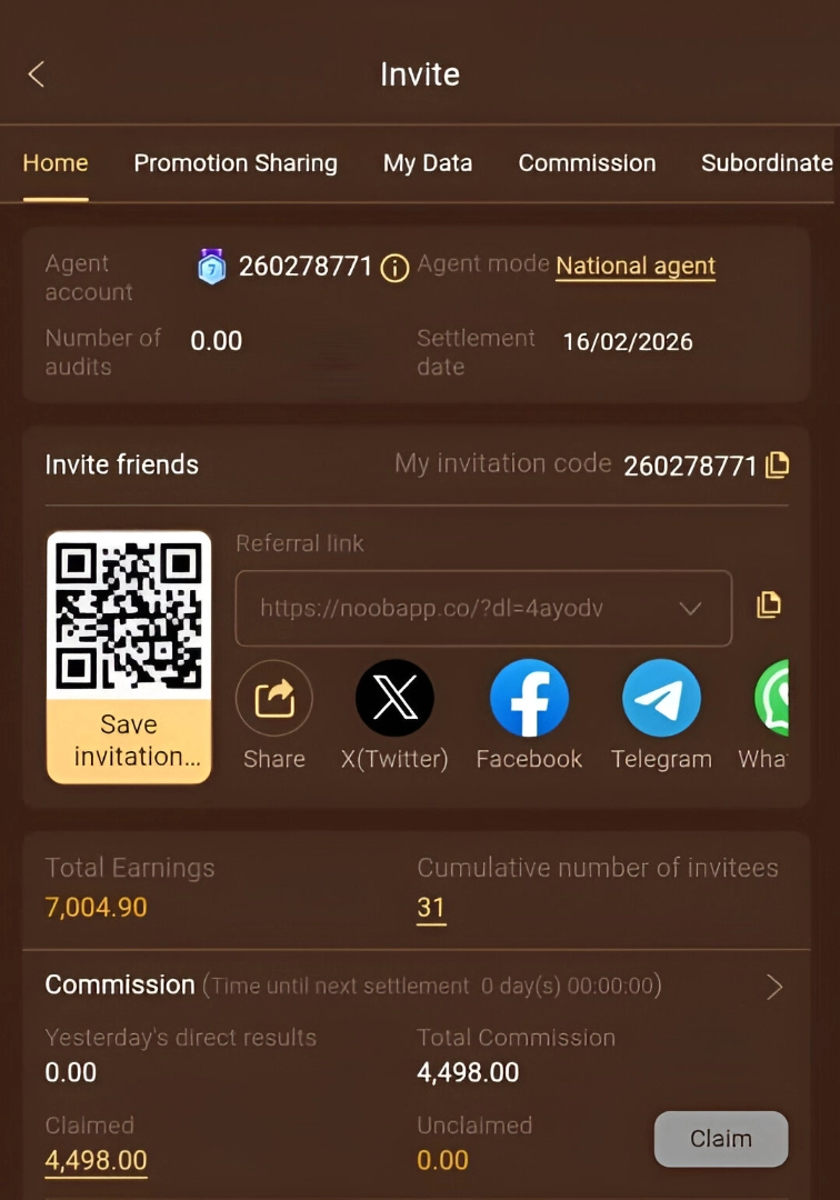 Noobwin Invite and Earn 